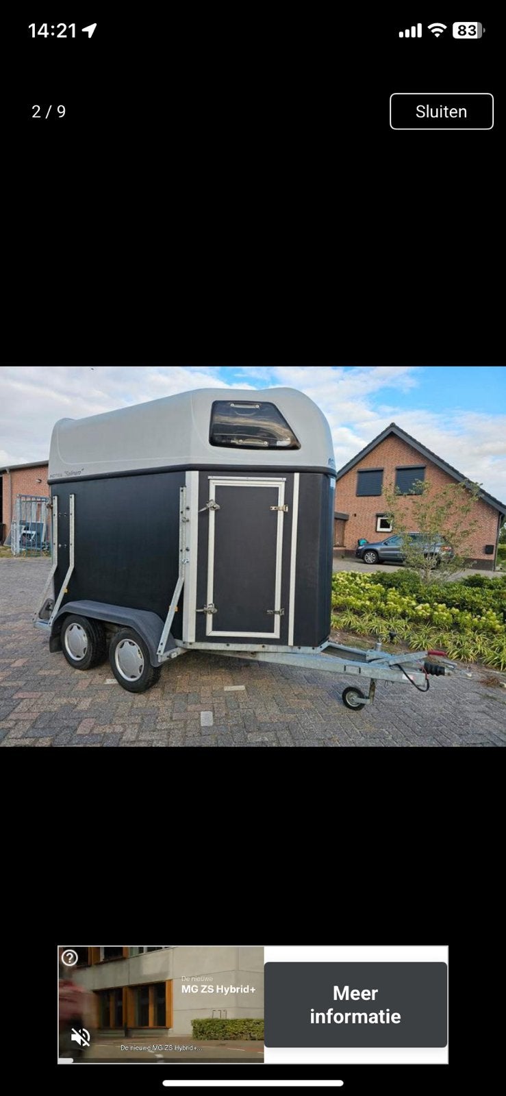 1.5 paards trailer Hotra Salinero, Dieren en Toebehoren, Ophalen, Zo goed als nieuw, Hout, Overige typen