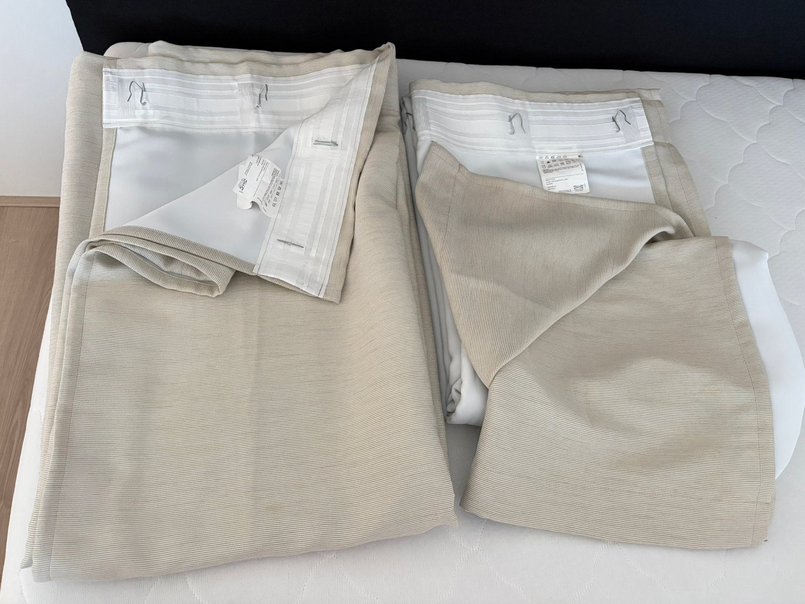Gordijnen beige VILBORG, Huis en Inrichting, 300 cm, Beige, 145 cm, Ophalen of Verzenden