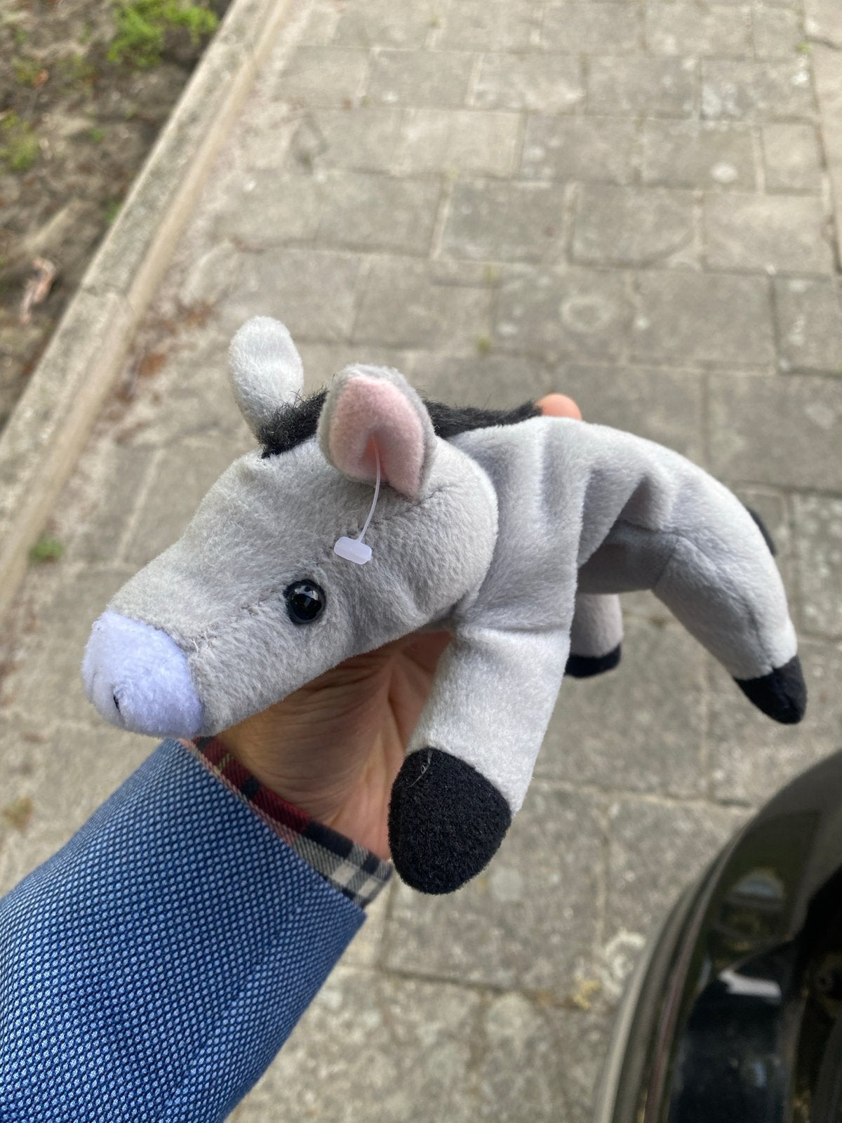 Schattige grijze ezel knuffel - Zo goed als nieuw, Ophalen, Overige typen, Grijs, Zo goed als nieuw