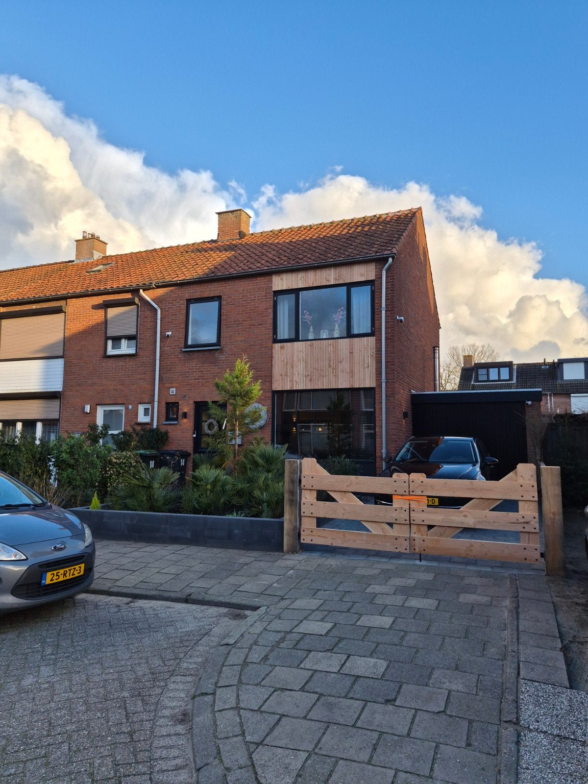 Douglas houten poort hek 295cm breed z.g.a.n, Ophalen, Nieuw, Draaipoort, 150 tot 200 cm