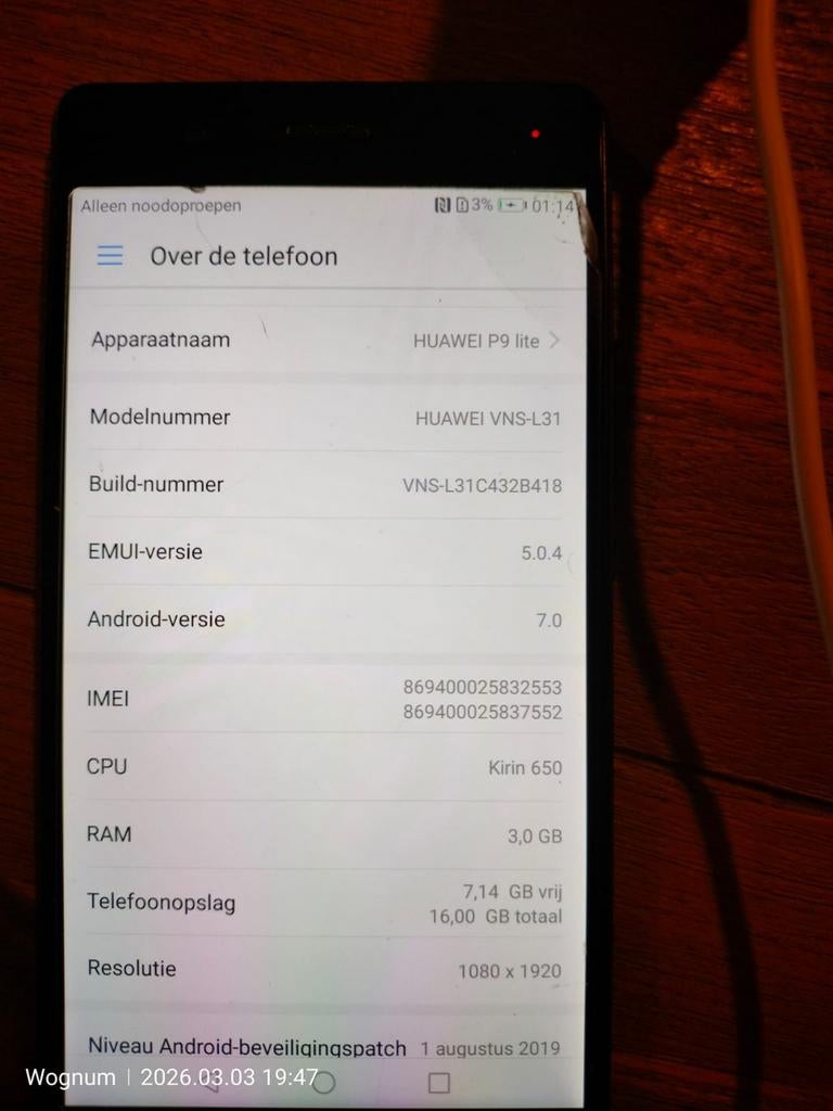 Huawei p9 lite, Telecommunicatie, Mobiele telefoons | Huawei, Ophalen of Verzenden, Zwart