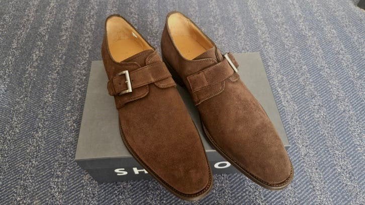 SOCIETY Shop donker bruine suède gespschoenen maat 44, Society Shop, Bruin, Verzenden, Nieuw