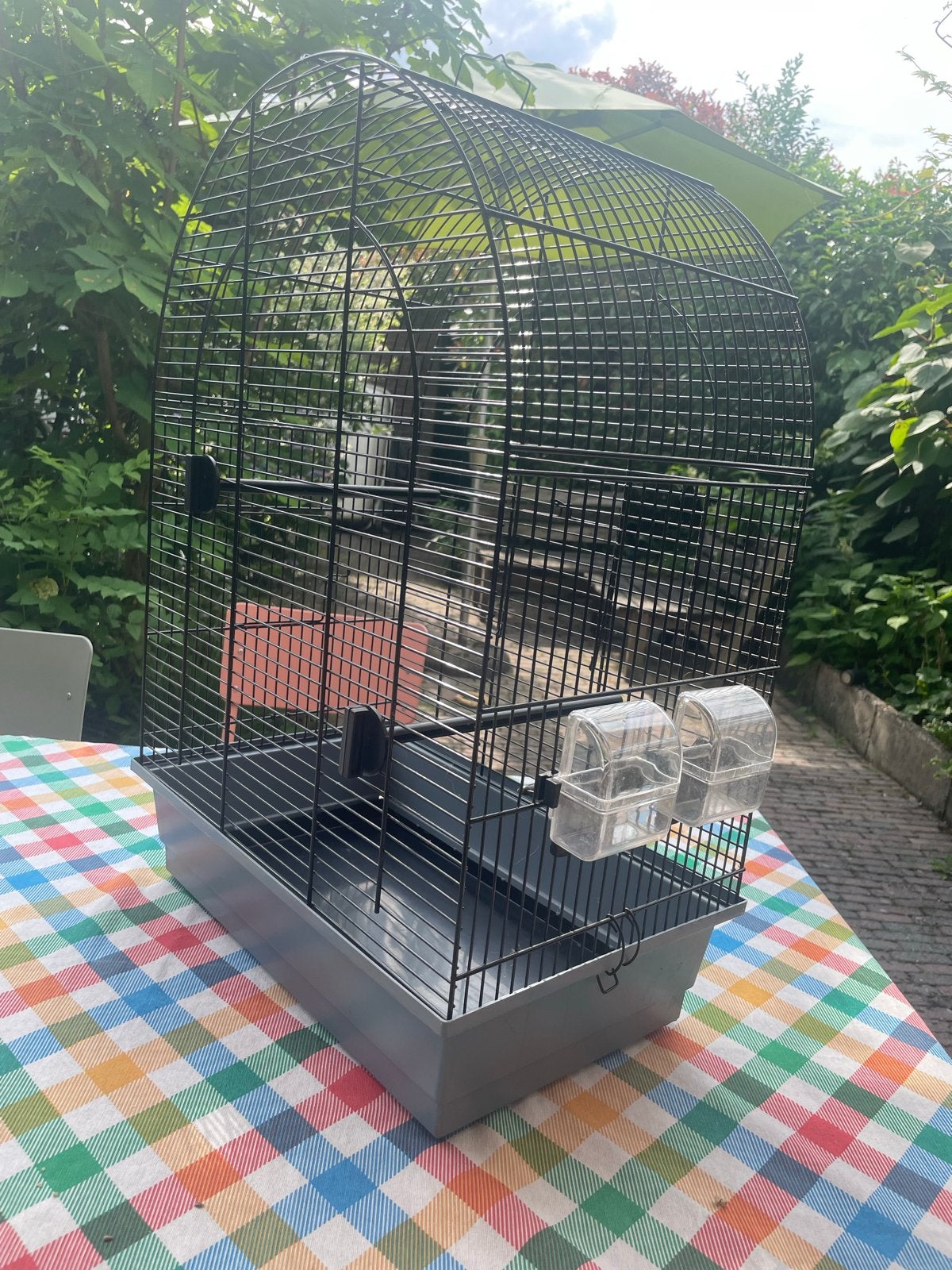 Vogelkooi 63cm hoog, 45x28 cm., Ophalen, Zo goed als nieuw, Metaal, Vogelkooi