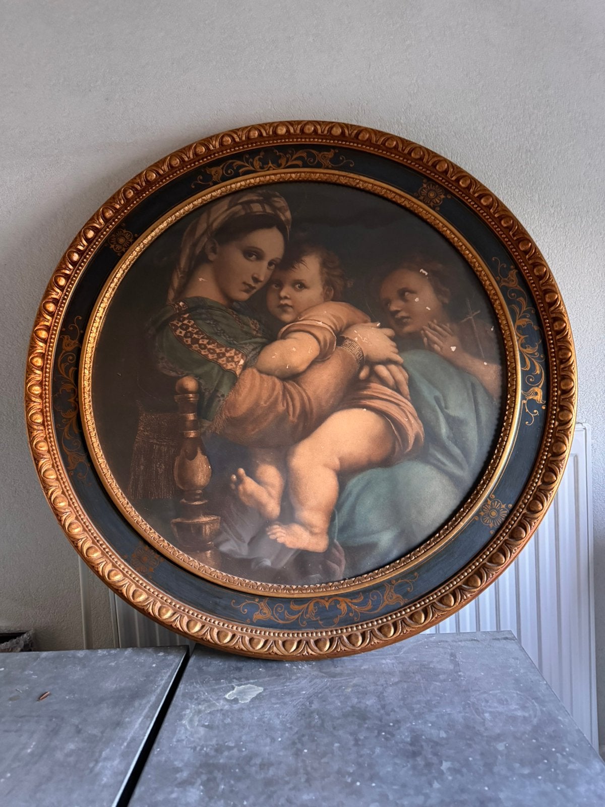 Antieke Tondo 'Madonna della Sedia' – Franz Hayer München, Ophalen