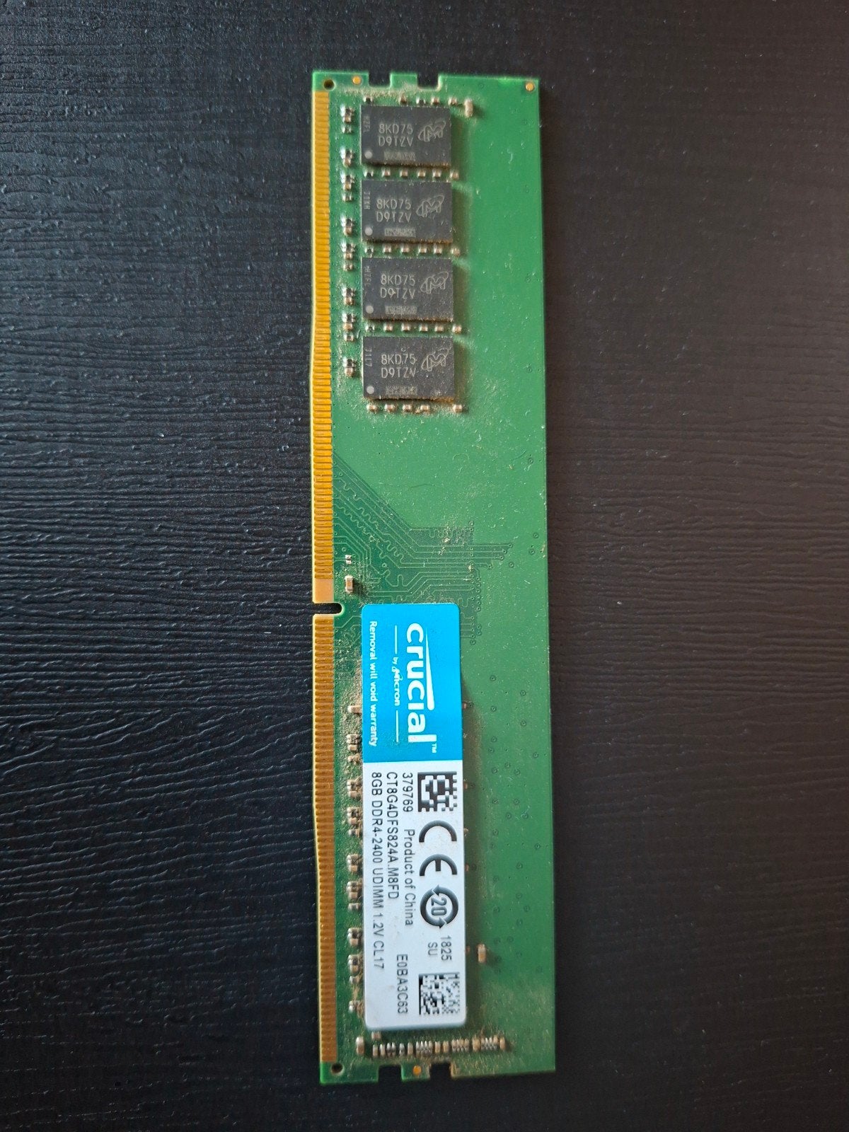2x Crucial DDR4 8GB 2400MHz RAM Geheugenmodules, Ophalen, Gebruikt, DDR4, 8 GB