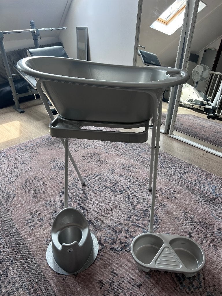 Babybad, waskom, thermometer en potje, Kinderen en Baby's, Ophalen, Gebruikt, Badje, Bébé-jou