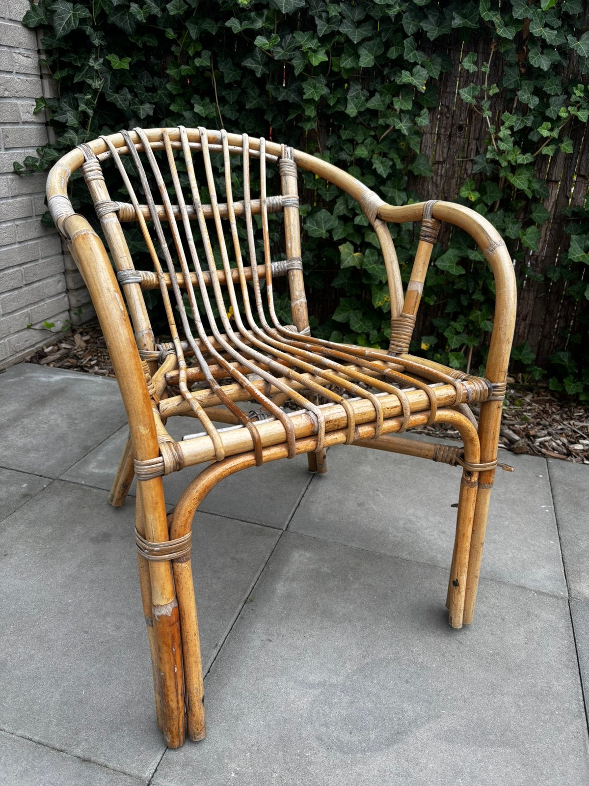 Rieten stoelen set van 6 stuks, Ophalen, Gebruikt, Rotan