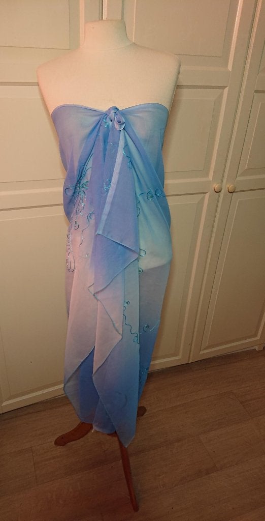 Diverse pareo sarong sauna omslagdoek extra breed blauw, Ophalen of Verzenden, Zo goed als nieuw, Blauw, Overige typen