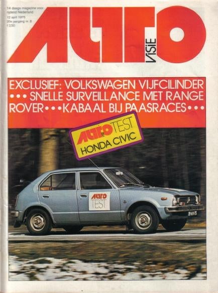 Autovisie 8 1975 : Honda Civic 1500 - Innocenti Mini, Boeken, Ophalen of Verzenden, Gelezen, Algemeen
