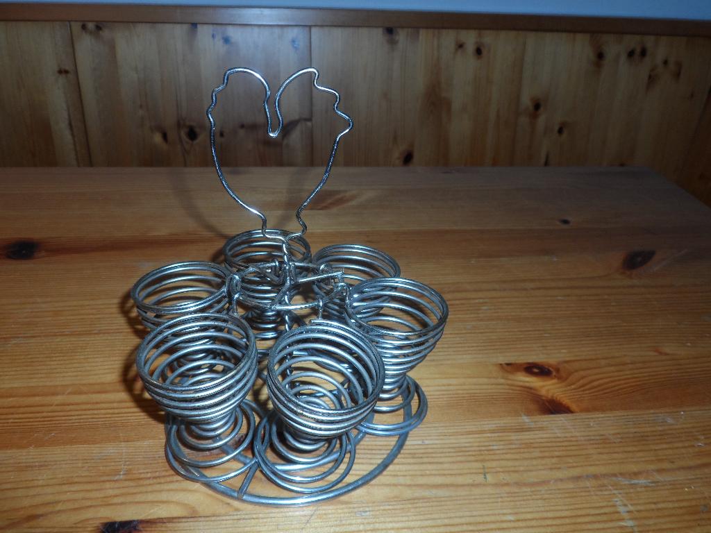 Retro - metalen eierhouder voor 6 eieren, Overige typen, Ophalen of Verzenden, Gebruikt