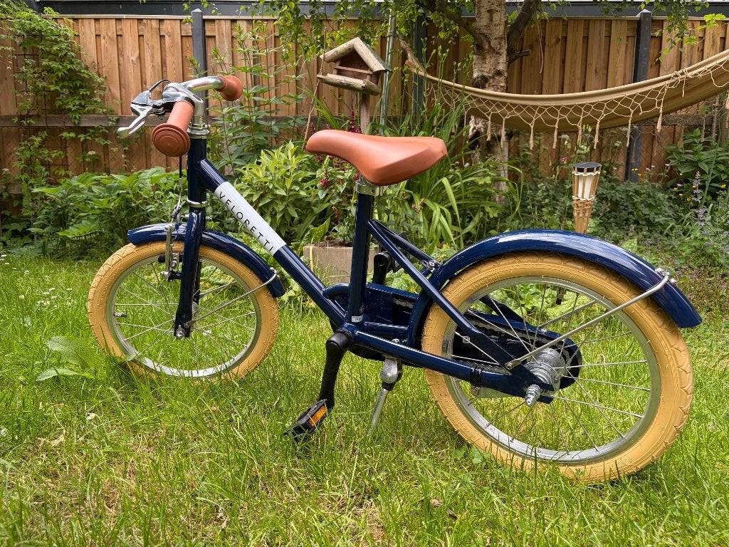 Veloretti Maxi Blue Yonder kinderfiets, Ophalen, Terugtraprem, Zijwieltjes, 16 tot 20 inch