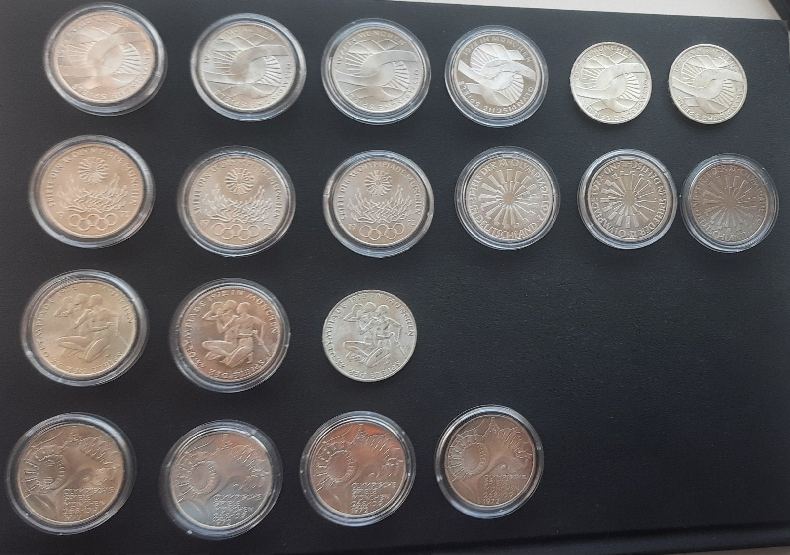 Duitsland: 19x zilveren 10 mark Olympische Spelen 1972, Ophalen of Verzenden, Duitsland, Setje, Zilver