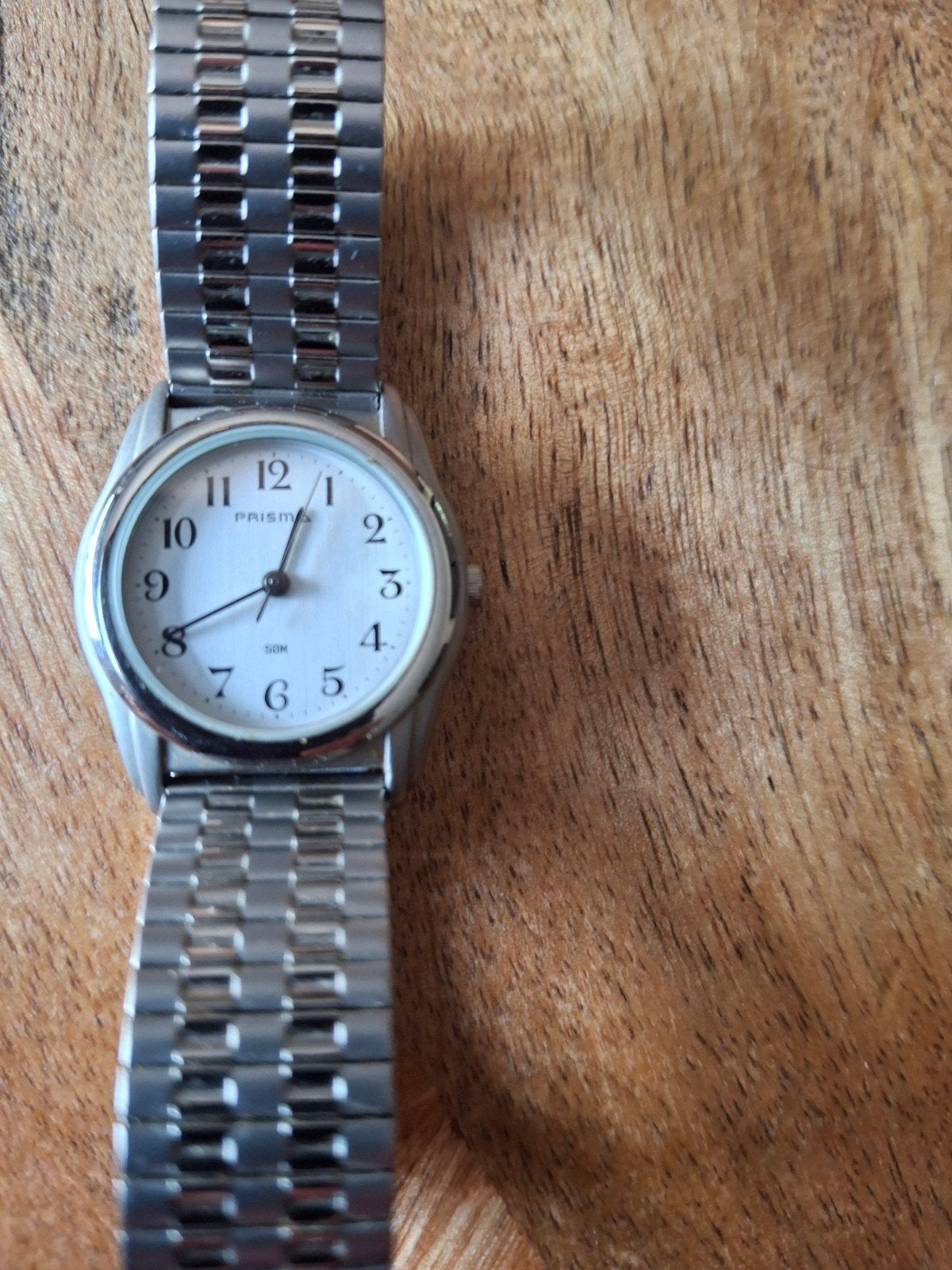 Prisma horloge met stalen 9band, Overige merken, Staal, Gebruikt, Staal