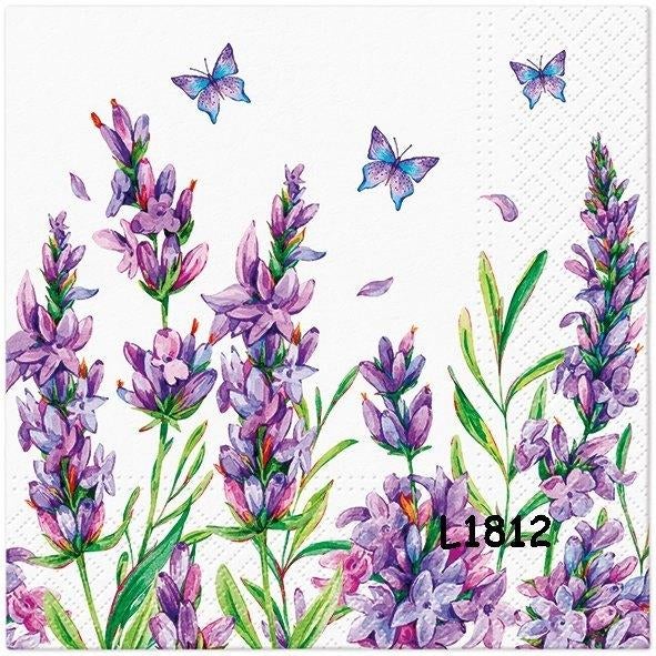 Servetten decoupage/bullet journal * bloemen vlinders L1812, Verzenden, Nieuw