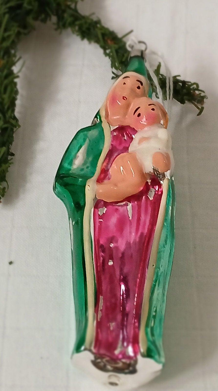 Oude Antieke kerstbal Maria met kind, Diversen, Verzenden