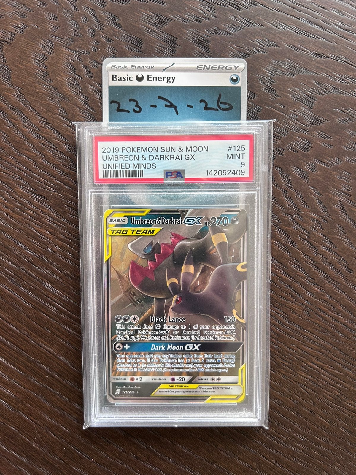 Umbreon & Darkrai GX (UNM 125) PSA9, Ophalen, Zo goed als nieuw