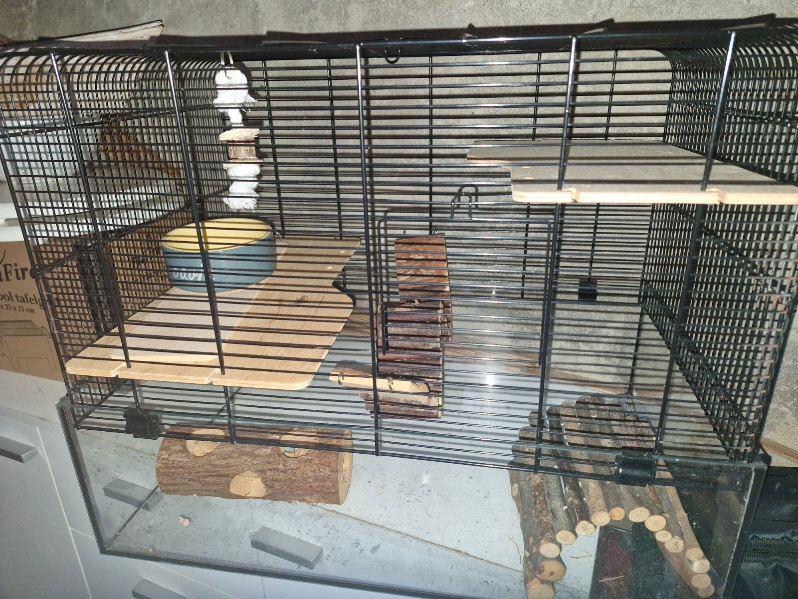 cavia/hamster kooi inclusief toebehoren, Dieren en Toebehoren, Ophalen of Verzenden, Zo goed als nieuw, Metaal, Overige typen