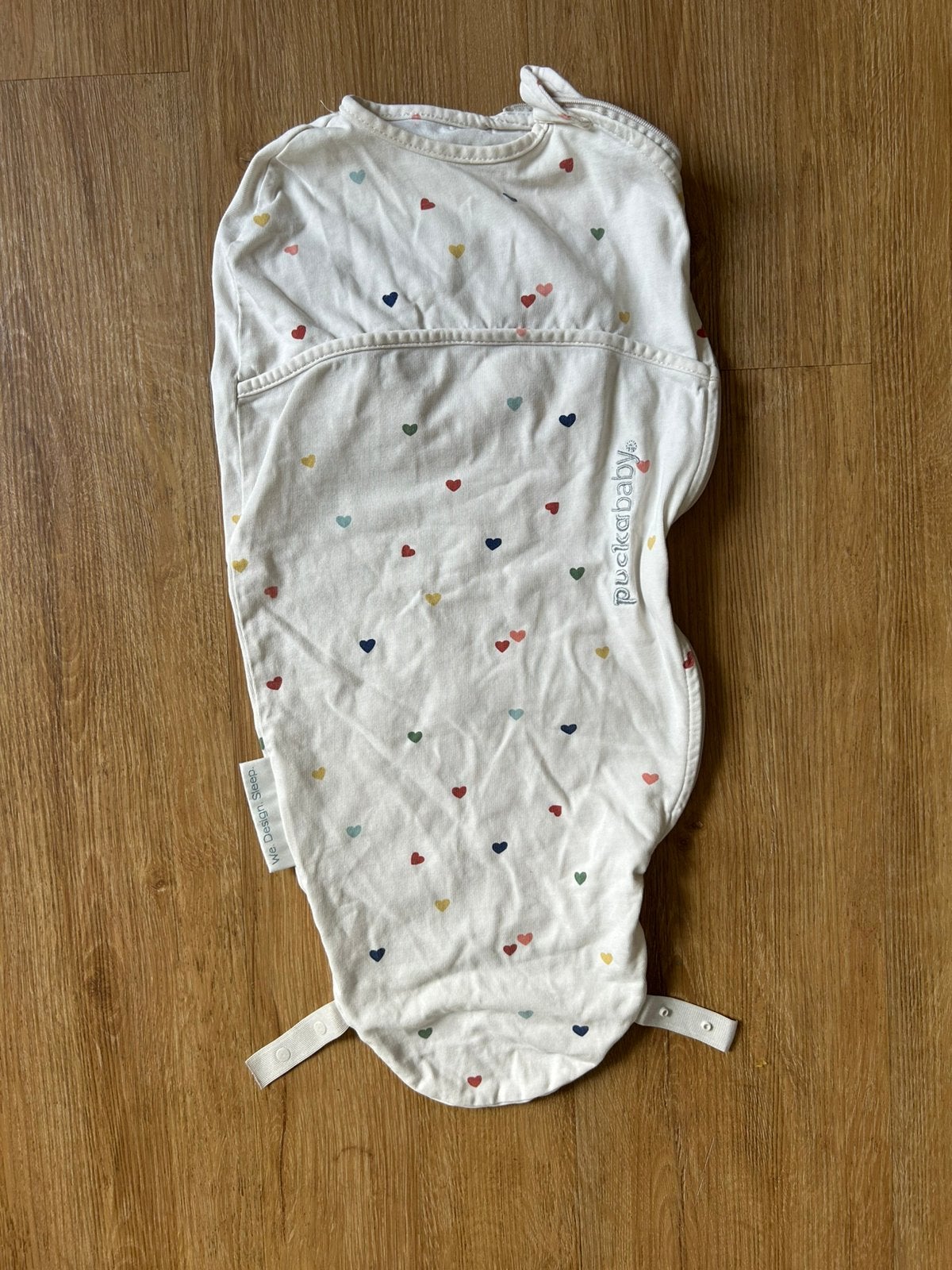 Slaapzak/inbakerdoek Puckababy piep hartjes, Ophalen of Verzenden, Zo goed als nieuw