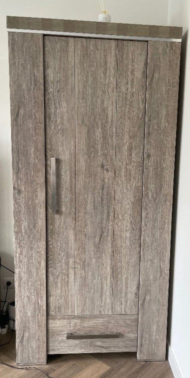 Kast met 4 legplanken en opberglade - 200x93x54 cm, Ophalen, Zo goed als nieuw