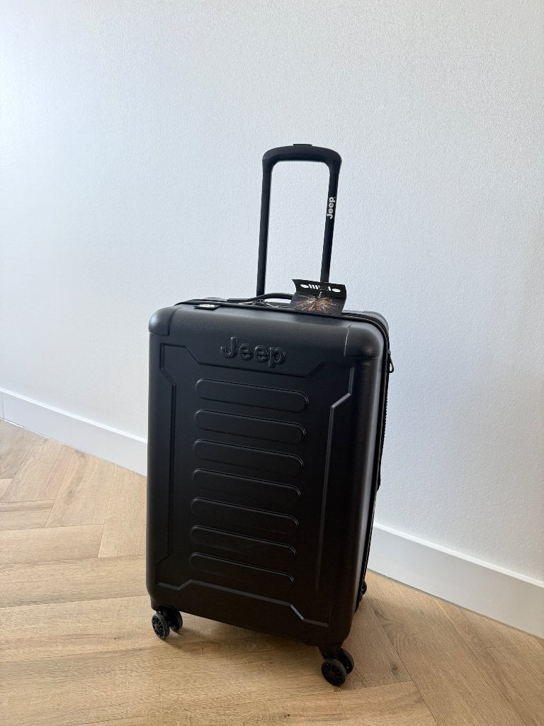 Koffer Delsey X Jeep - 68cm Zwart, Wieltjes, Hard kunststof, Nieuw, 35 tot 45 cm