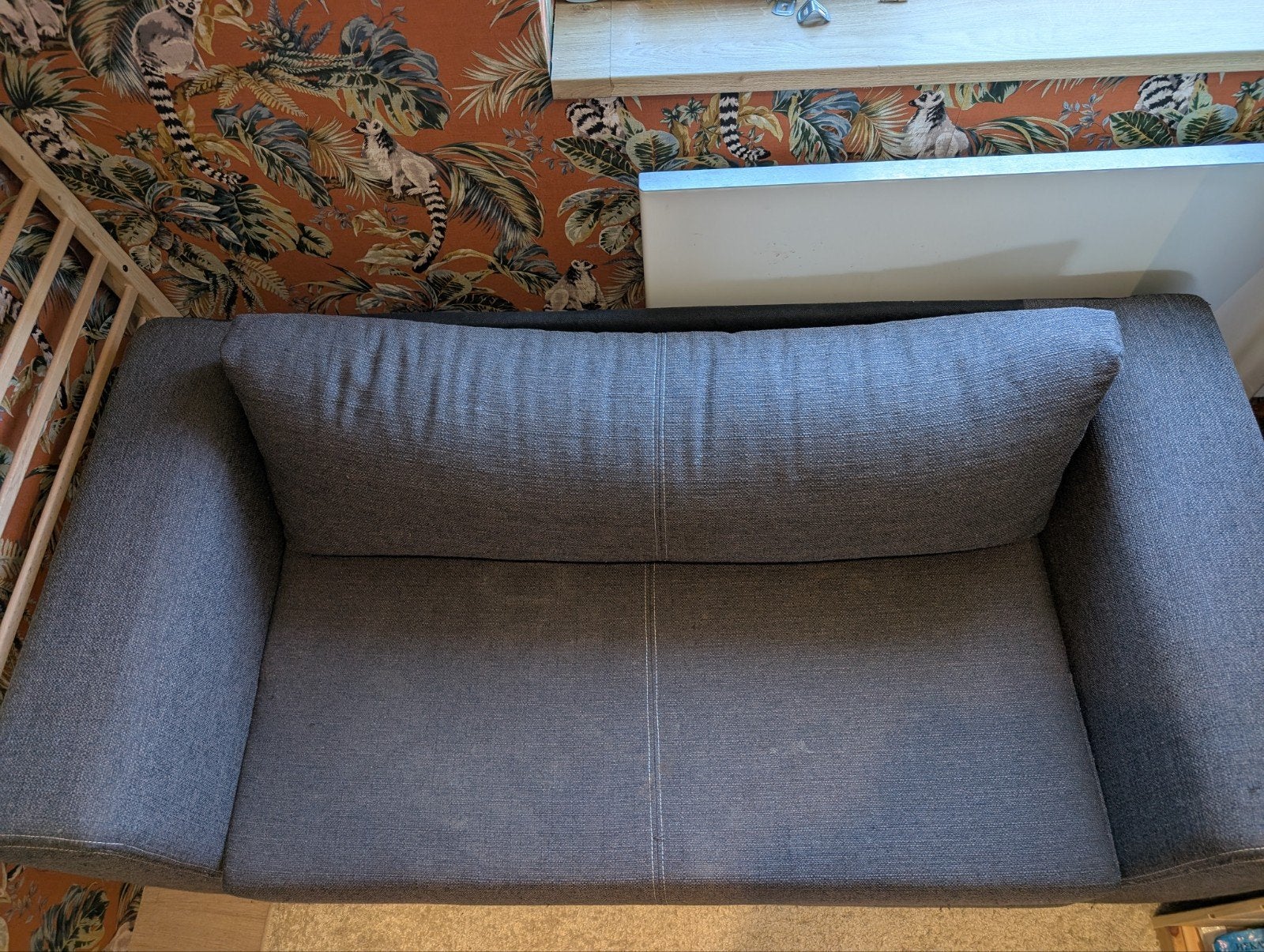 Slaapbank grijs, Huis en Inrichting, Slaapkamer | Slaapbanken, Ophalen, Gebruikt, Tweepersoons, 200 cm