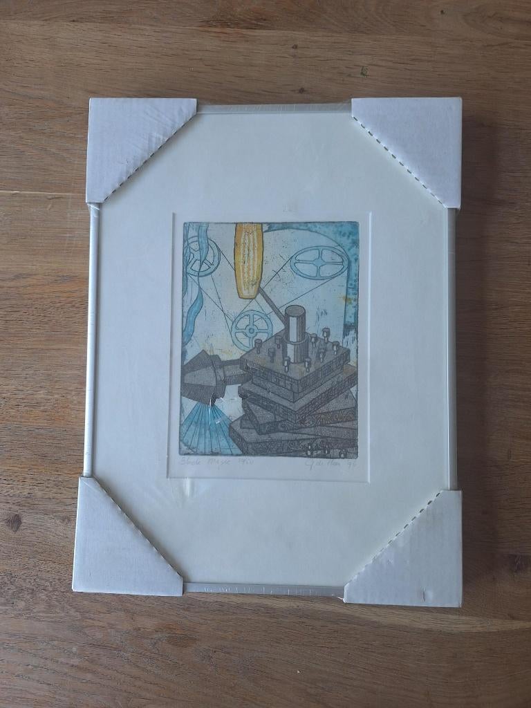 Ets, Antiek en Kunst, Kunst | Etsen en Gravures, Dagelijks leven, Ingelijst, 41 cm, Ophalen of Verzenden