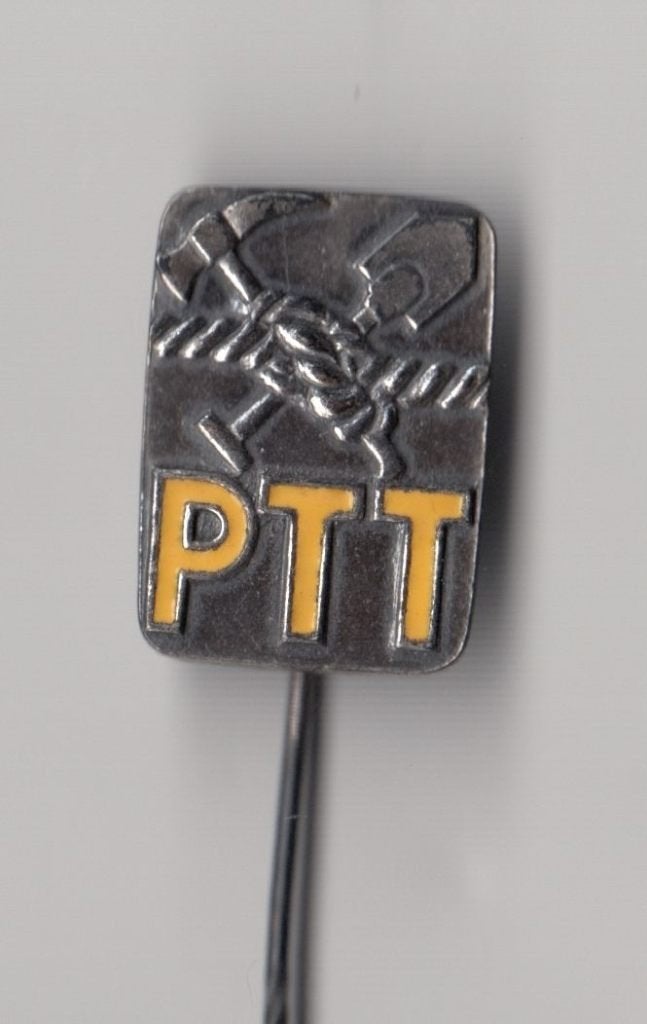 PTT emaille brandweer speldje, Verzamelen, Gebruikt, Niet vindbaar, Niet vindbaar, Speldje of Pin