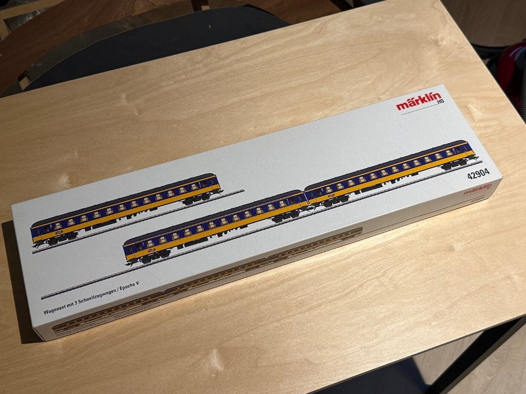 Märklin 42904 H0 Wagenset met 3 sneltreinrijtuigen (NS), Wisselstroom, Ophalen of Verzenden, NS, Märklin