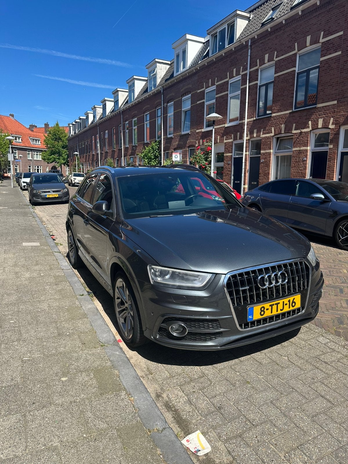 Audi Q3 2.0TFSI Quattro Grijs 3x s-line vol pakket, Auto's, Audi, Zwart, 4 cilinders, Origineel Nederlands, Vierwielaandrijving