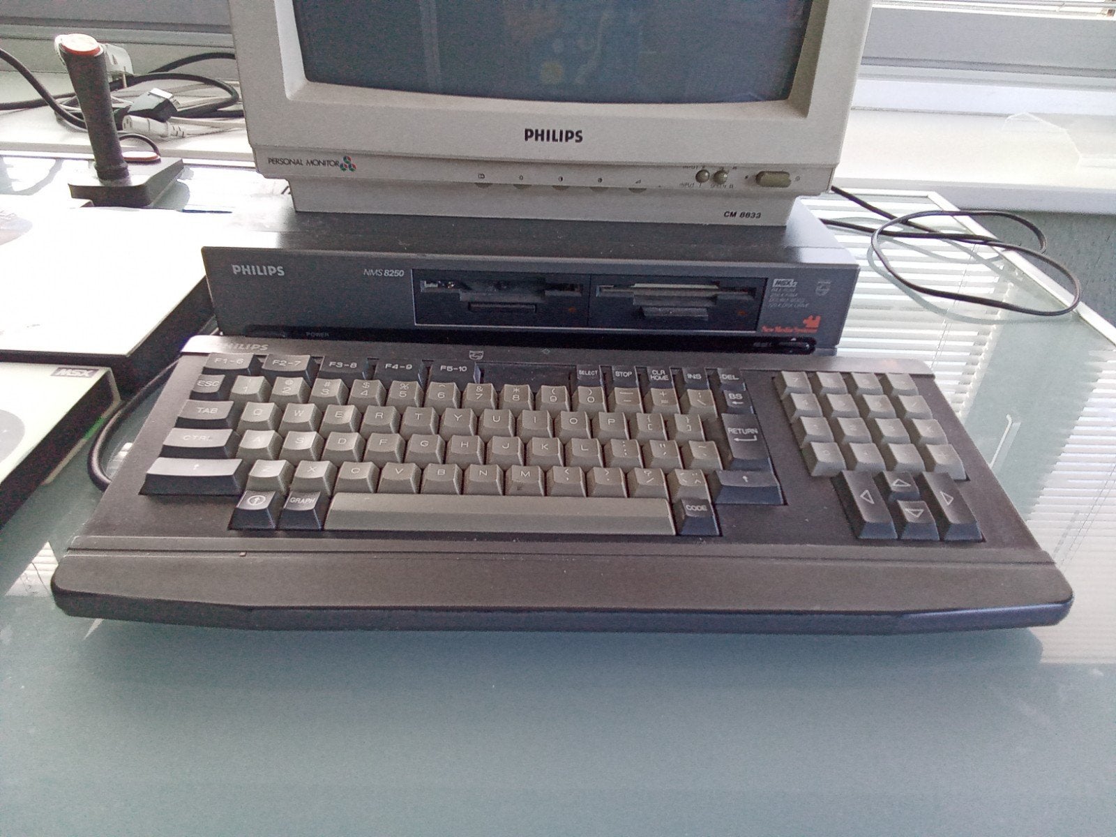 Philips MSX2 8255 met monitor, joystick en software, Ophalen