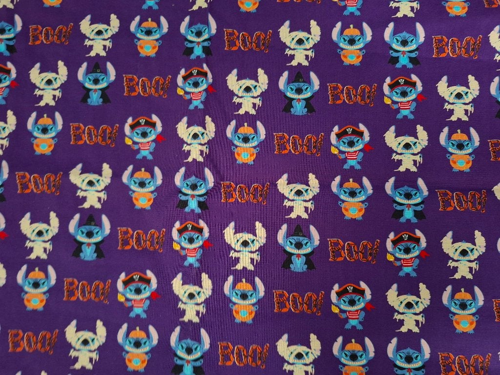 Quiltstof: Stitch Halloween, Paars, Nieuw, Ophalen of Verzenden, 30 tot 120 cm