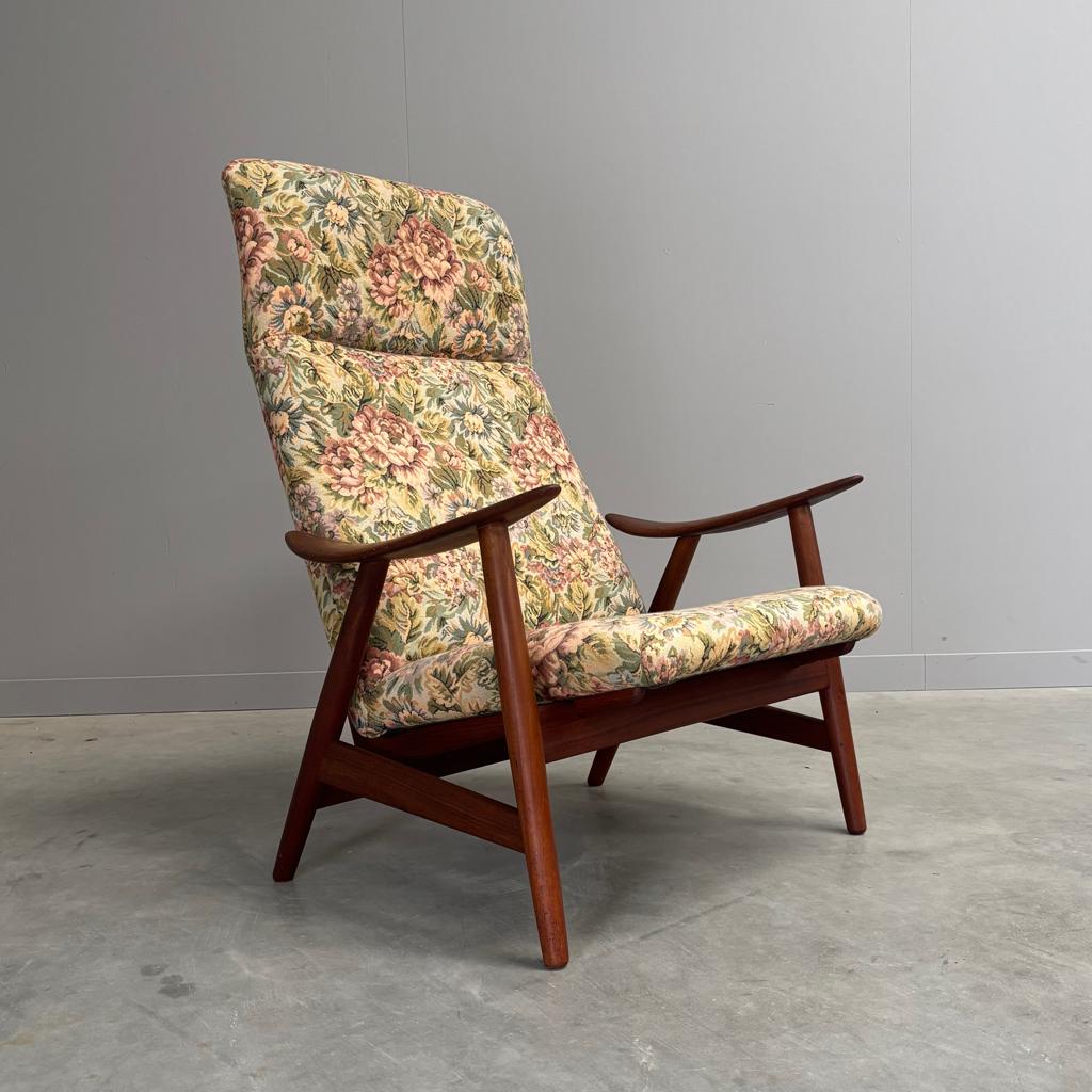 Deens design fauteuil jaren 50 60 70 teak, Huis en Inrichting, Ophalen, Gebruikt, 75 tot 100 cm, Stof
