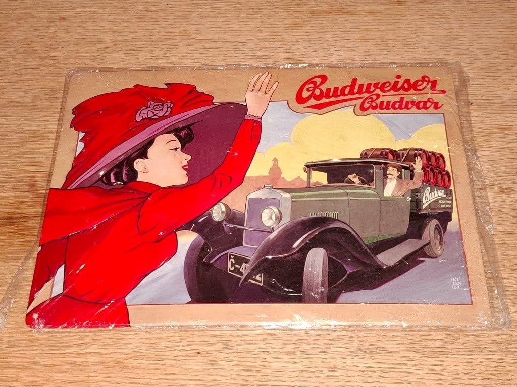 reclamebord Budweiser Budvar (nieuw in verpakking), Ophalen of Verzenden, Nieuw, Reclamebord, Plaat of Schild, Overige merken