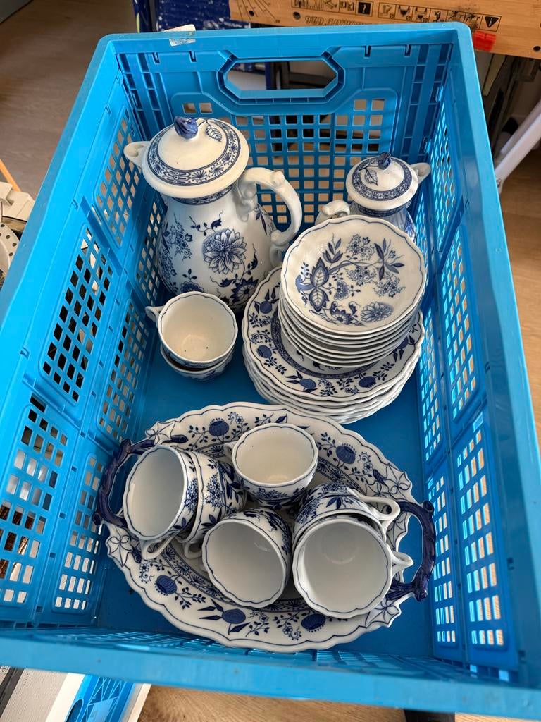 Origineel Hutschenreuther servies - Blau Zwiebelmuster, Ophalen, Gebruikt, Overige stijlen, Porselein