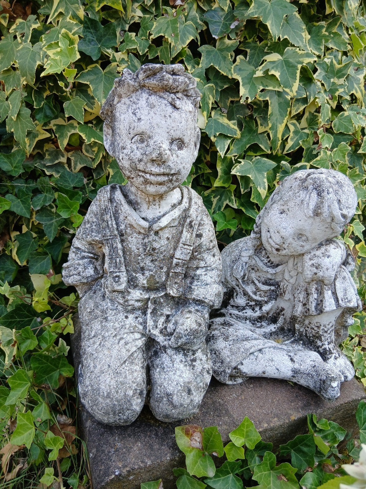 tuinornament kinderen, Tuin en Terras, Tuinbeelden, Ophalen, Gebruikt, Steen, Mensenbeeld