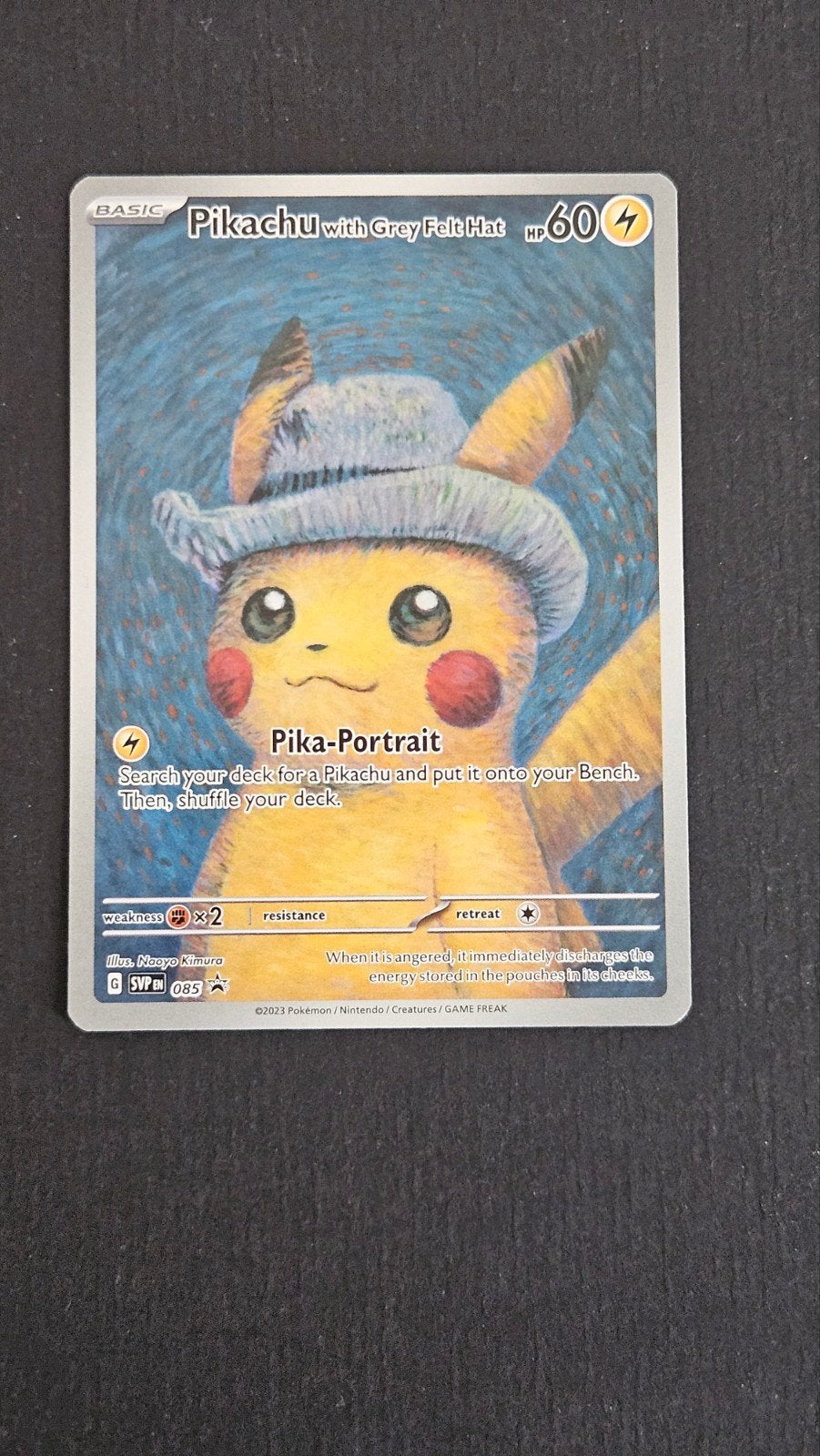 Pikachu with Grey Felt Hat Van Gogh pika portrait #085 (SVP), Ophalen of Verzenden, Zo goed als nieuw, Losse kaart