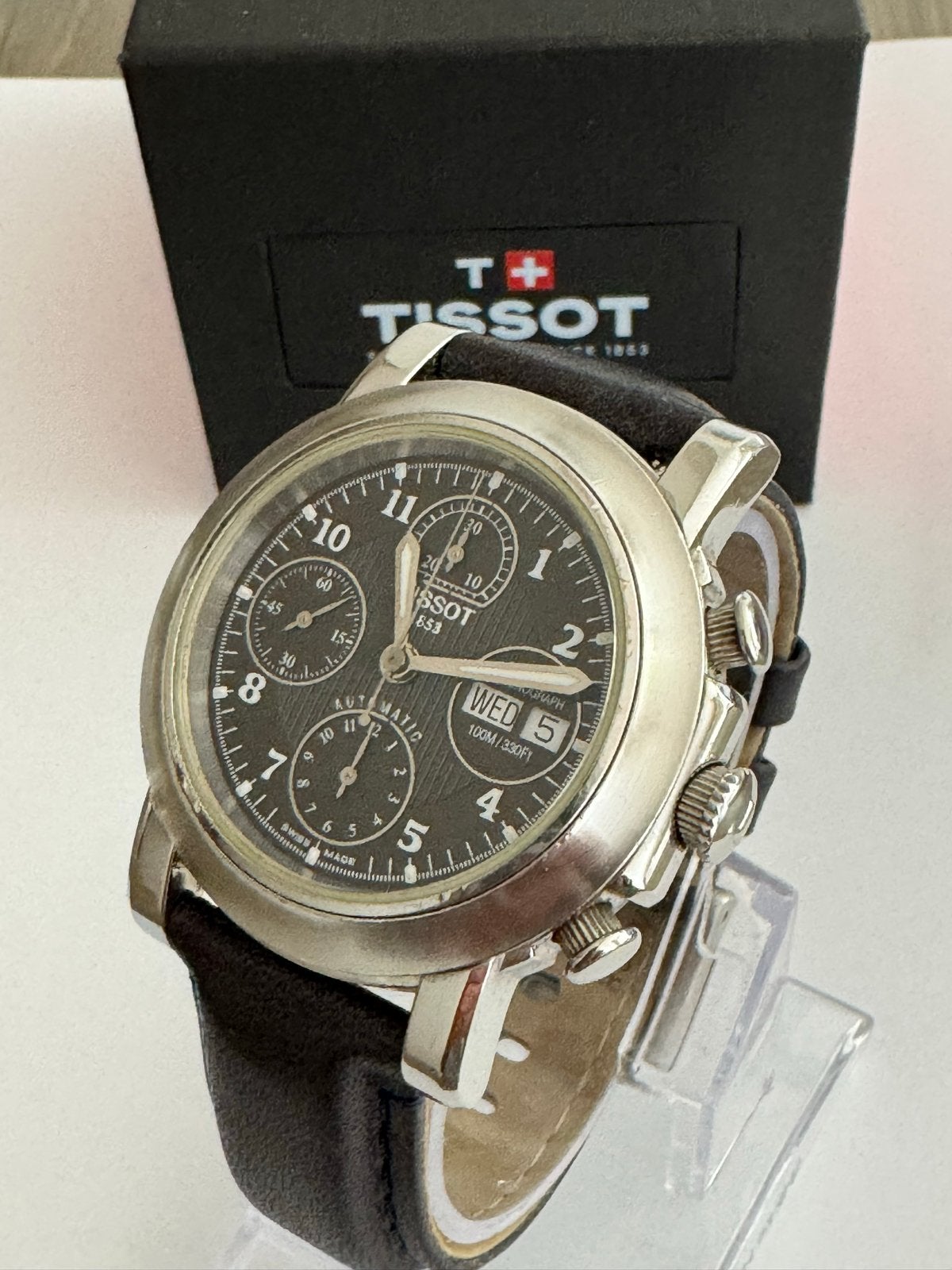 Tissot T-Lord Chronograph Automatisch Herenhorloge, Staal, Polshorloge, Ophalen of Verzenden, Leer