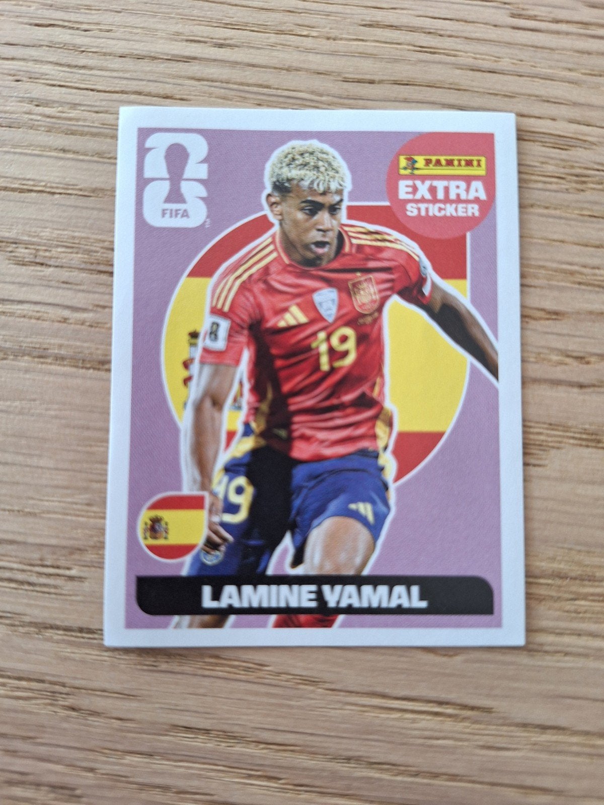 Lamine Yamal base / paarse Panini extra sticker WK 2026, Ophalen of Verzenden, Nieuw, Sticker