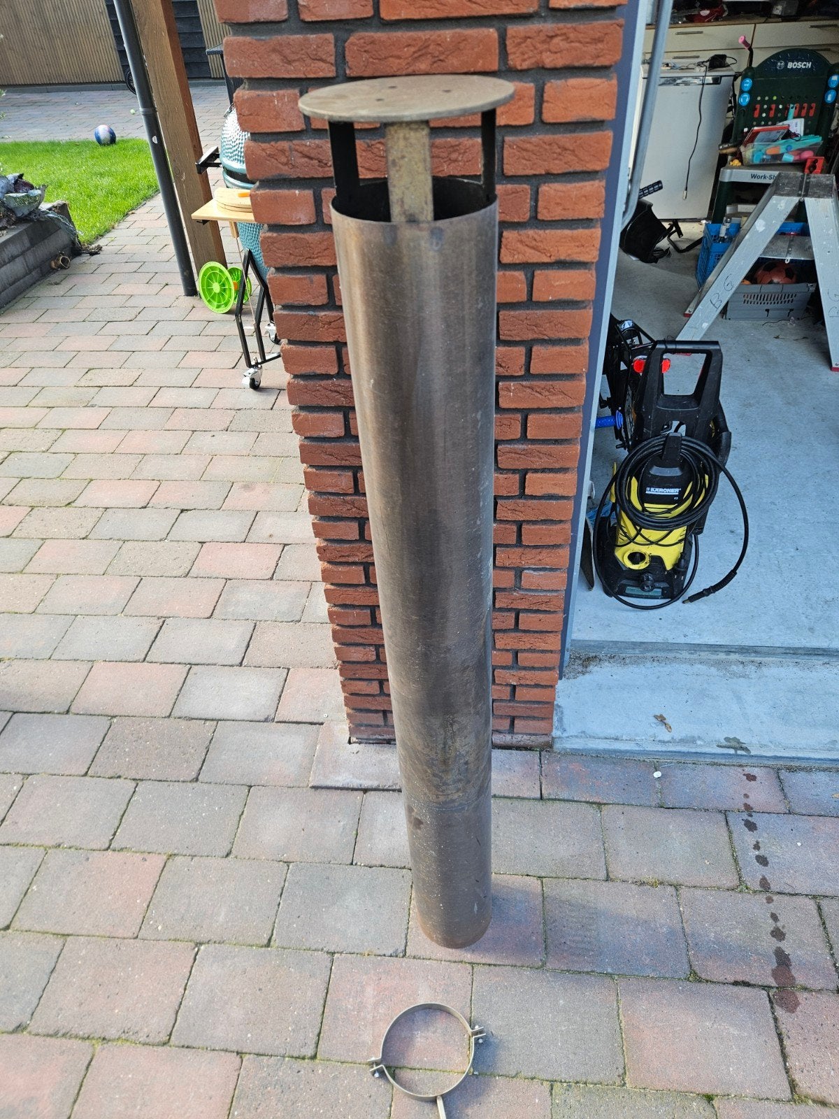 Gebruikte schoorsteenpijp met beugel - 150 cm lang, Ophalen, Gebruikt