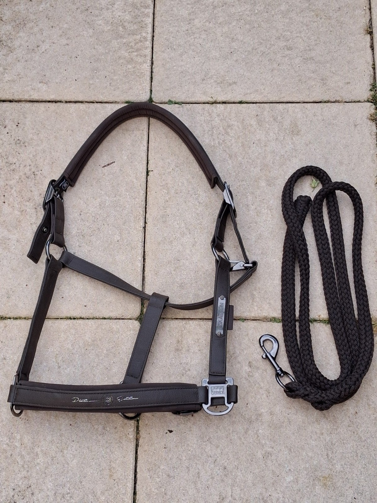 halster set Eskadron Xfull/WE nieuwstaat faux leather bruin, Ophalen of Verzenden, Bruin, Eskadron, Halster