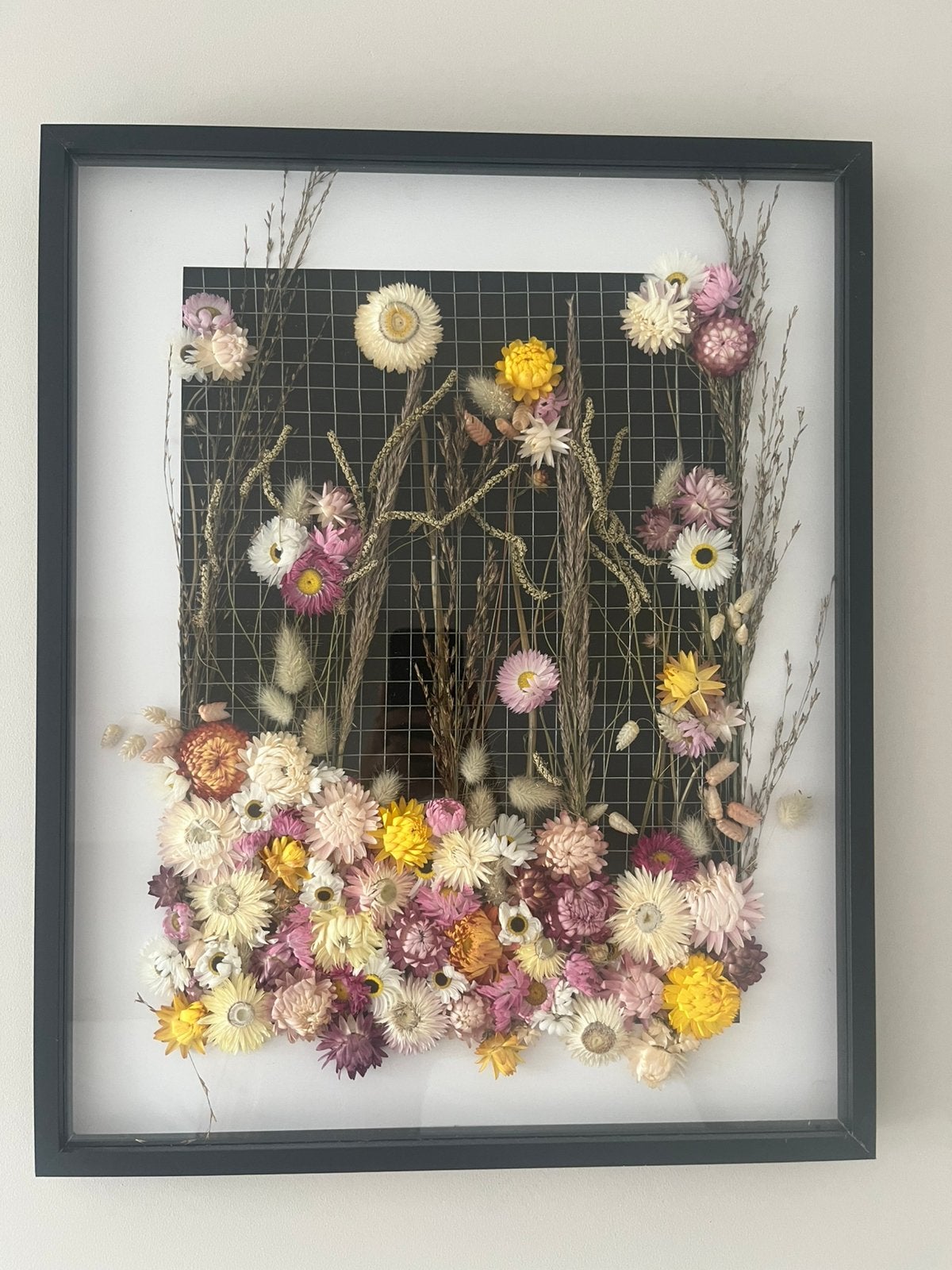 Schilderij met droogbloemen, Ophalen of Verzenden