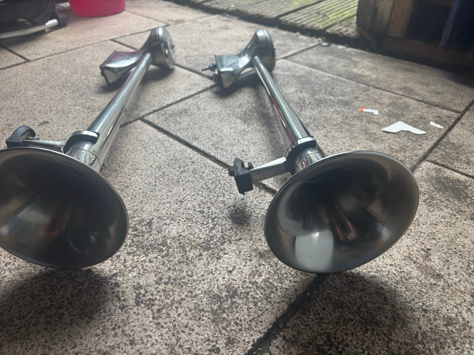 Set van 2 Chrome Luchthoorns - Klassieke Look, Ophalen, Gebruikt, Universele onderdelen