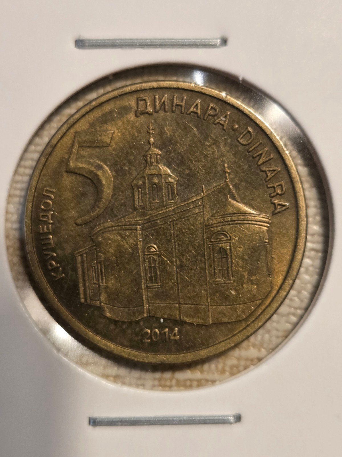 Servische 5 Dinara munt 2014, Ophalen of Verzenden, Overige landen, Losse munt