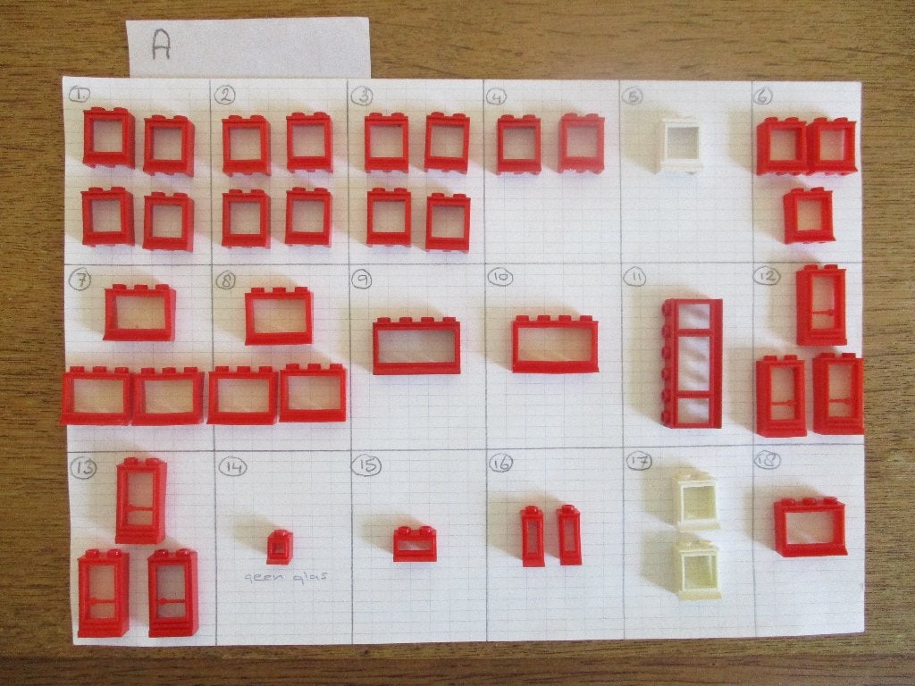 Lego ramen en deuren, vlag, vintage, Ophalen, Gebruikt, Losse stenen, Lego