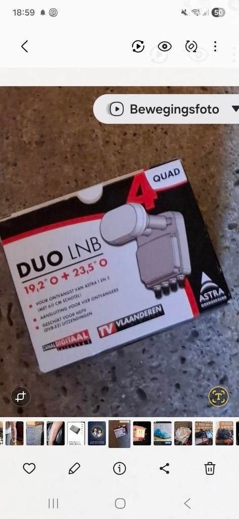 DUO LNB Quad voor Astra 1 en 3 - HDTV Geschikt, Ophalen of Verzenden, Nieuw, (Schotel)antenne, Overige merken