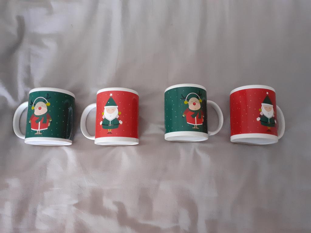 4 Kerstmokken, Ophalen of Verzenden, Zo goed als nieuw, Overige stijlen, Overige typen