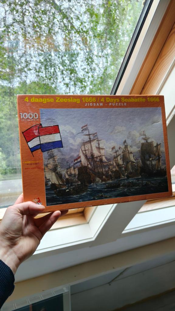 Jigsaw Puzzel 4 daagse Zeeslag 1666 - 1000 stukjes, Ophalen of Verzenden, 500 t/m 1500 stukjes, Gebruikt, Legpuzzel