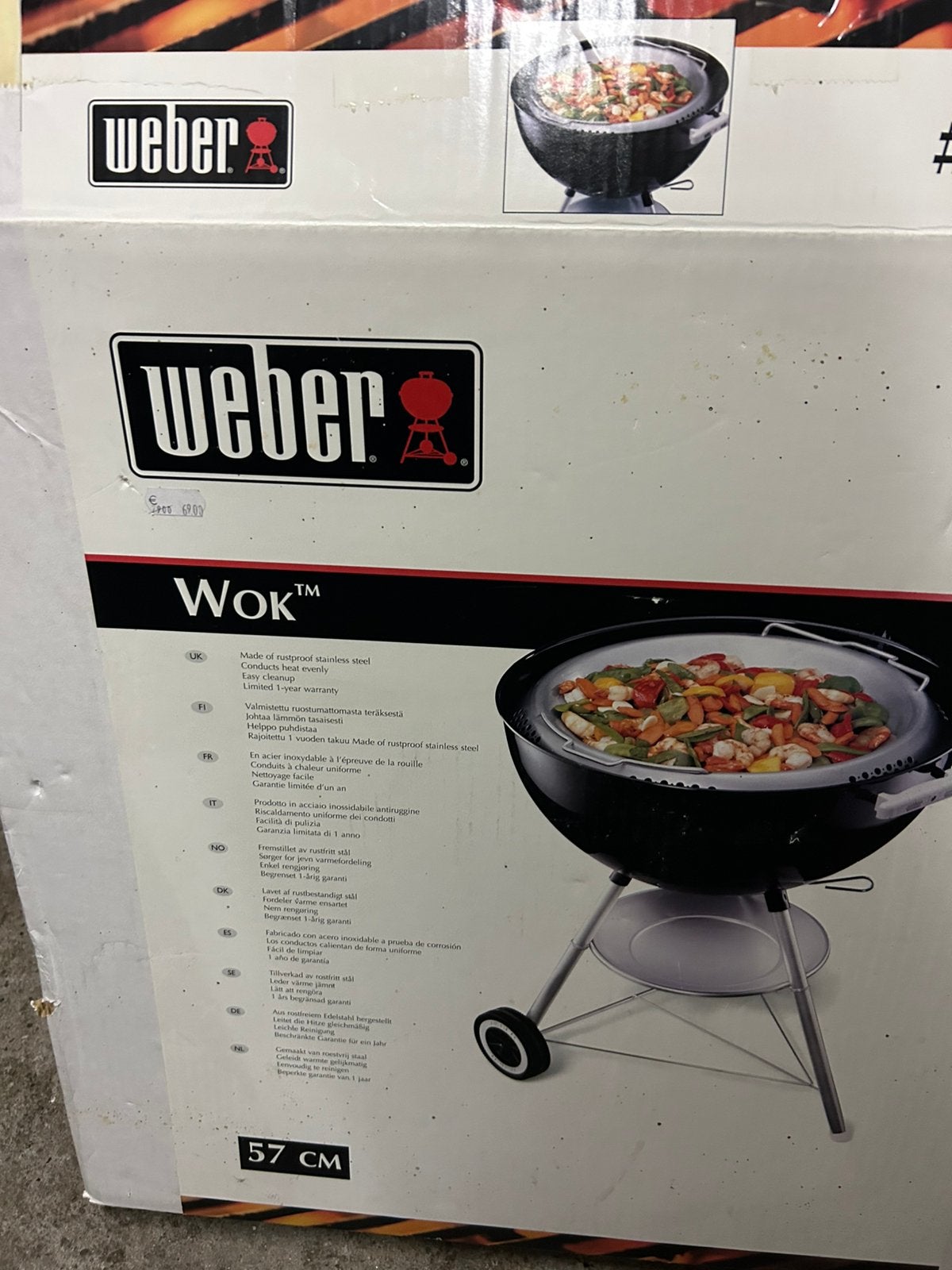 Weber Wok 57 cm - Roestvrij staal voor BBQ 2 stuks, Tuin en Terras, Barbecue-accessoires, Nieuw, Ophalen
