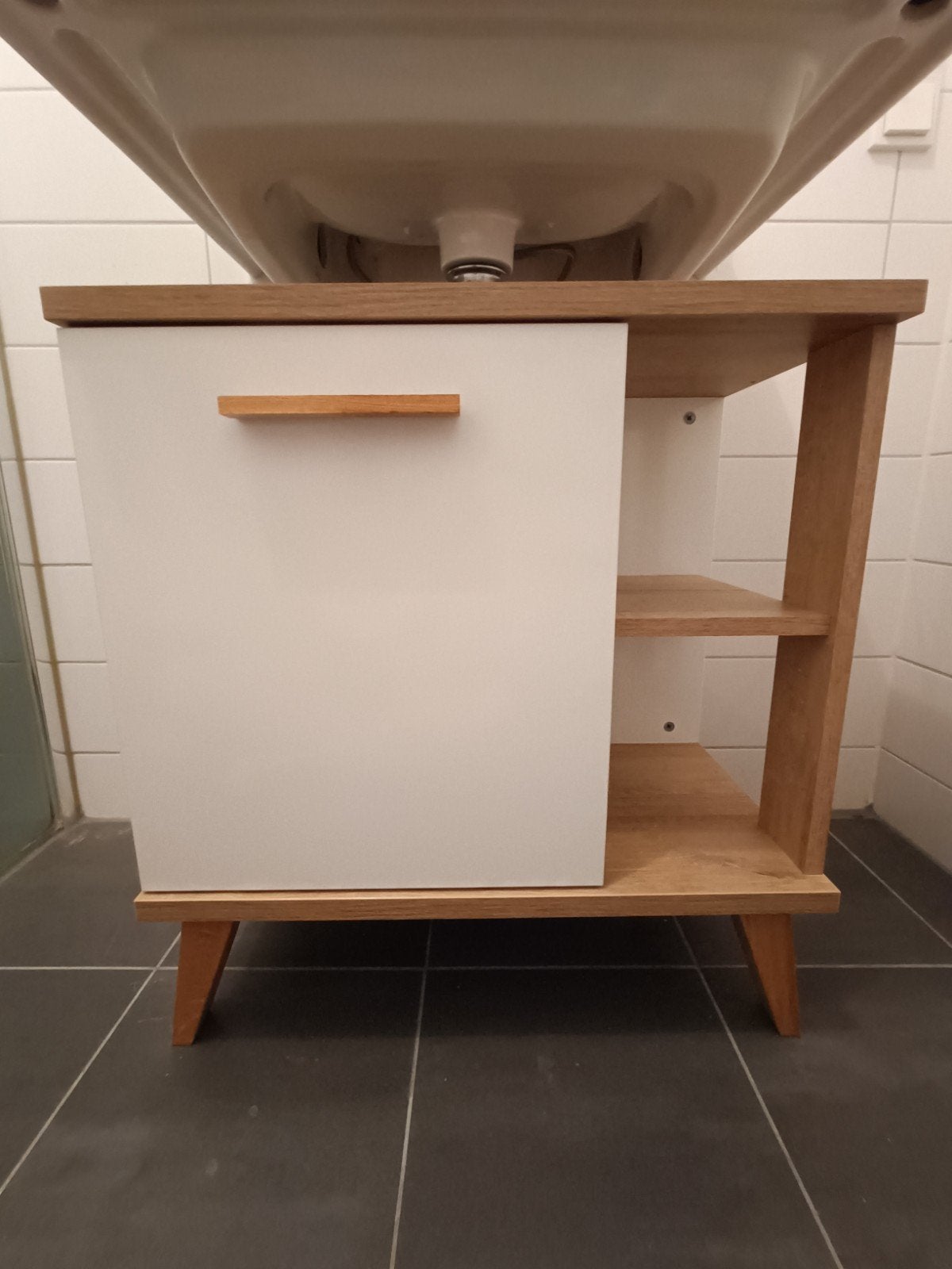 Moderne witte wastafelkast Livarno, Ophalen, Overige typen, 50 tot 100 cm, Zo goed als nieuw