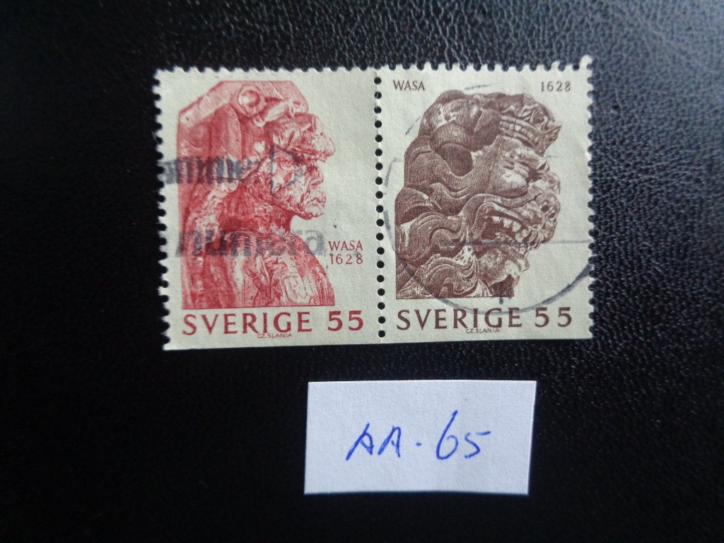 zweden - paartje oorlogsschip wasa 1969 (aa-65), Ophalen of Verzenden, Zweden, Gestempeld